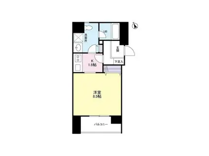 オーキッドプレイス(1K/12階)の間取り写真