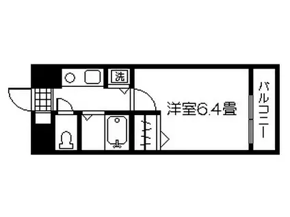 ライオンズマンション交通局前103号(1K/1階)の間取り写真