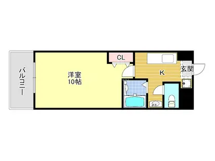 RACOOND2(1K/1階)の間取り写真