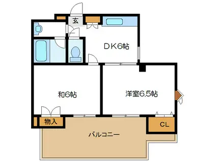 NIKOリバーハイム(2DK/3階)の間取り写真