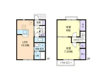 ARMONIA I(2LDK/1階)の間取り写真