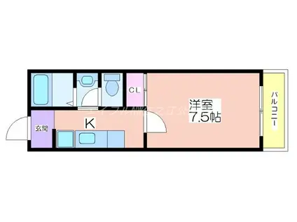 サニーハイツ(1K/3階)の間取り写真