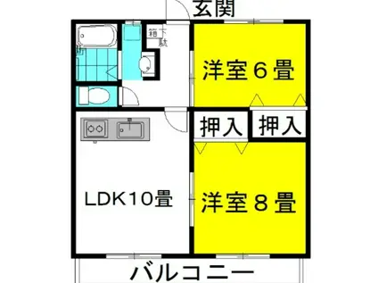 グランシャリオ 3番館(2LDK/1階)の間取り写真