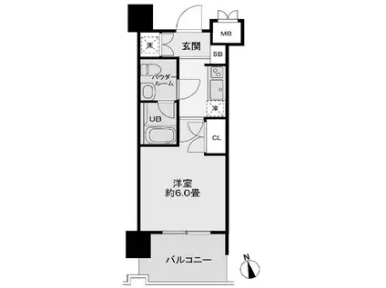 レジディア新宿御苑(1K/4階)の間取り写真