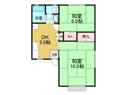 フォーリストハイムB棟(2DK/2階)の間取り写真