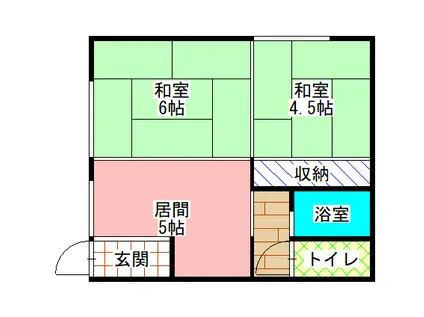 麻田アパート(2DK/2階)の間取り写真