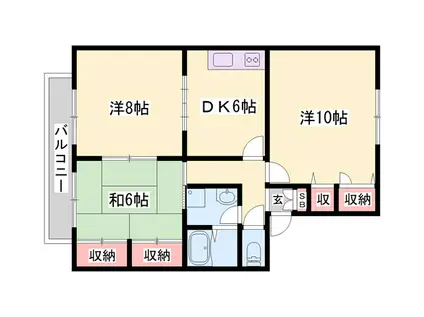 メゾンコスモスⅠ番館(3DK/2階)の間取り写真