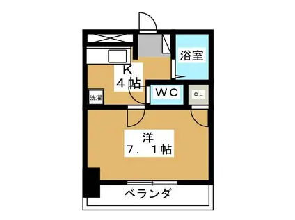 プライムアーバン行徳I(1K/1階)の間取り写真