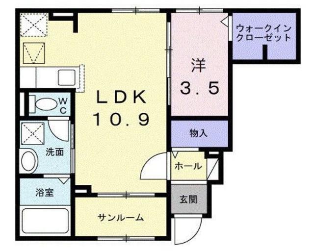 ベラヴィータ(1LDK/1階)の間取り写真