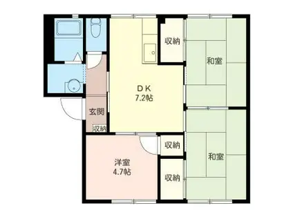 クレセントハイツ・フタミ(3DK/1階)の間取り写真