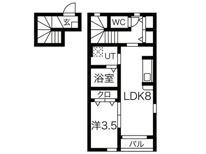 VOGUE HOUSE(1LDK/2階)の間取り写真