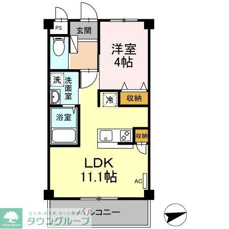 CUESTA M(1LDK/1階)の間取り写真