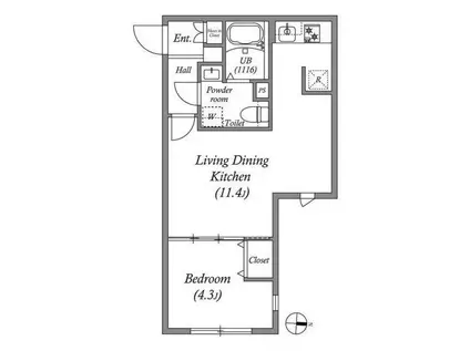 LUORE池上II(1LDK/2階)の間取り写真
