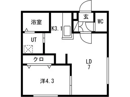 EEL二十四軒(1LDK/3階)の間取り写真