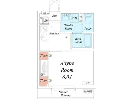 リブリ・TKグレイスビルIII(1K/3階)の間取り写真