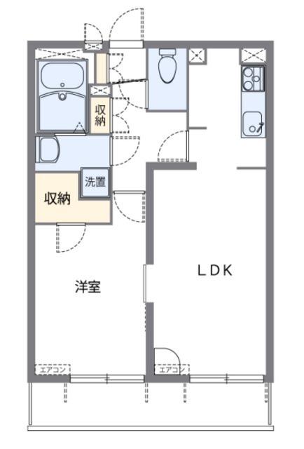 レオパレスヴィハール南六郷(1LDK/4階)の間取り写真