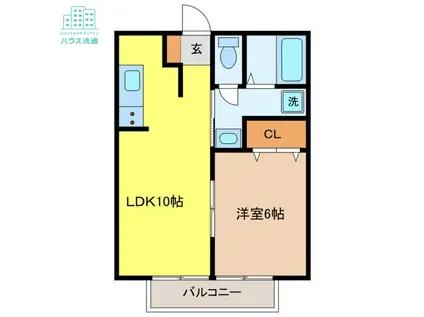 プチメゾン若葉L(1LDK/3階)の間取り写真