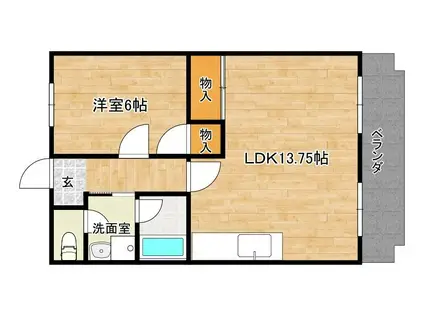 メゾンドフルーホ(1LDK/3階)の間取り写真