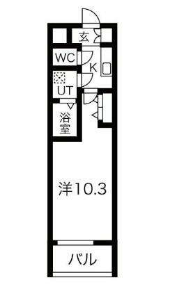 THE MUSIC COURT(1K/6階)の間取り写真