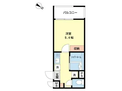 デ・クメール長崎駅前(1K/2階)の間取り写真