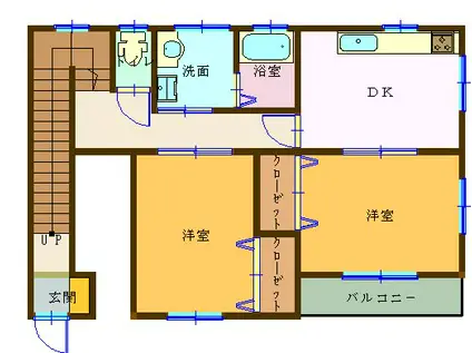 シーサイドヴィレッジ(2DK/2階)の間取り写真