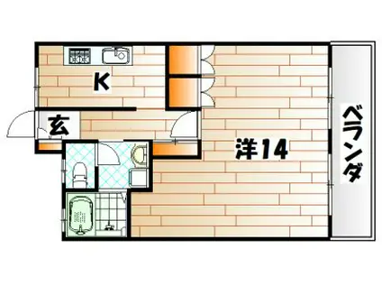 ロードリーR3(1K/8階)の間取り写真