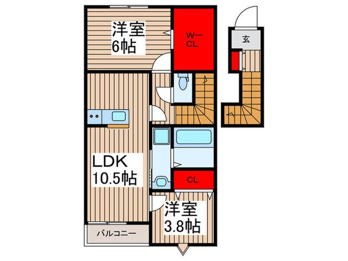 リーブルファイン志木上宗岡II(2LDK/2階)の間取り写真