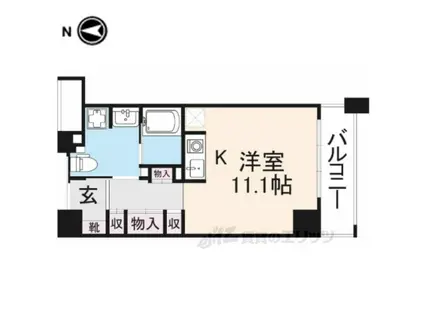 ベルアンジュ奈良(ワンルーム/3階)の間取り写真