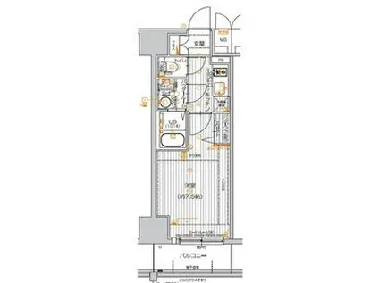 エスリード栄ル・クール(1K/3階)の間取り写真