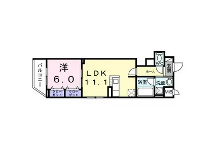 スカイノッツ北赤羽(1LDK/3階)の間取り写真