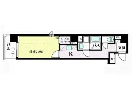 グランドライン(1K/3階)の間取り写真