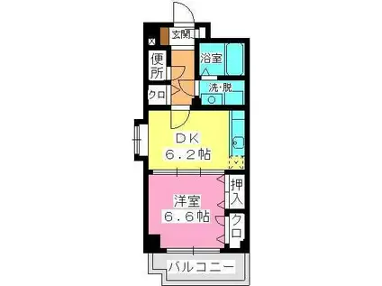 セトル吉塚(1DK/4階)の間取り写真