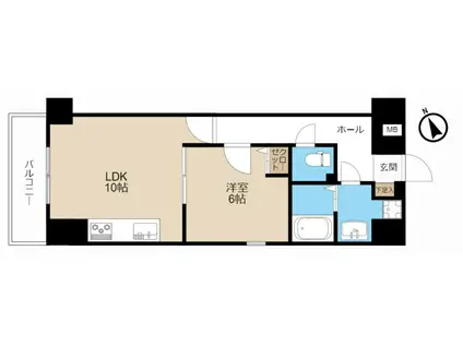 ロン・ポワン(1LDK/4階)の間取り写真