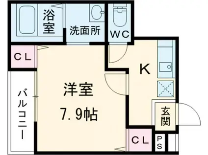 フジパレス牧野I番館(1K/2階)の間取り写真