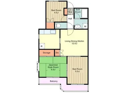 クレスト国立(3LDK/3階)の間取り写真