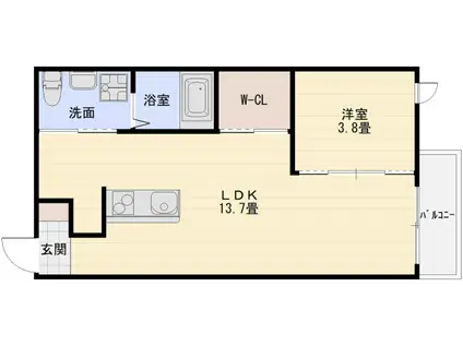 ステイザハウス河内国分(1LDK/3階)の間取り写真
