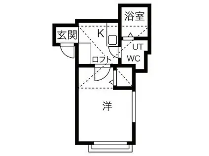 アランチェート矢田(1K/1階)の間取り写真