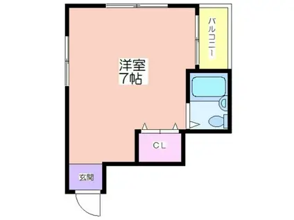 アルテミス山陽(ワンルーム/2階)の間取り写真