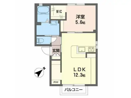 シャーメゾンナカシマ(1LDK/1階)の間取り写真