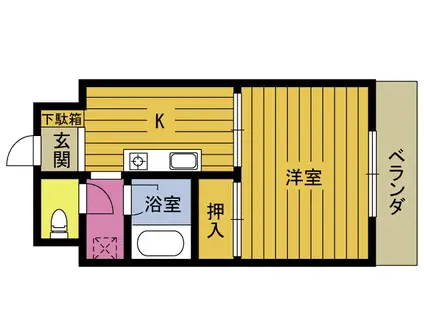 サンシャインM(1K/1階)の間取り写真