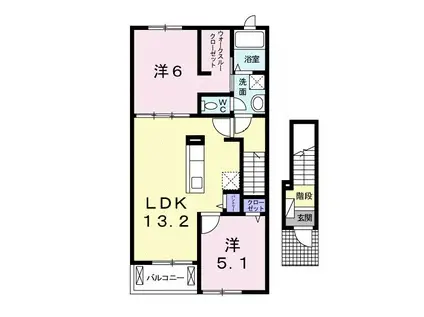 アミーゴ・S(2LDK/2階)の間取り写真