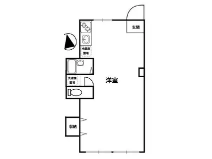 東山堂コーポ(ワンルーム/2階)の間取り写真