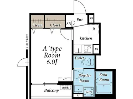 リブリ・16イチロク(1K/1階)の間取り写真