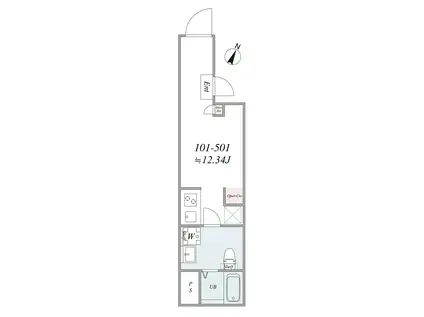 赤羽PJ(1DK/3階)の間取り写真