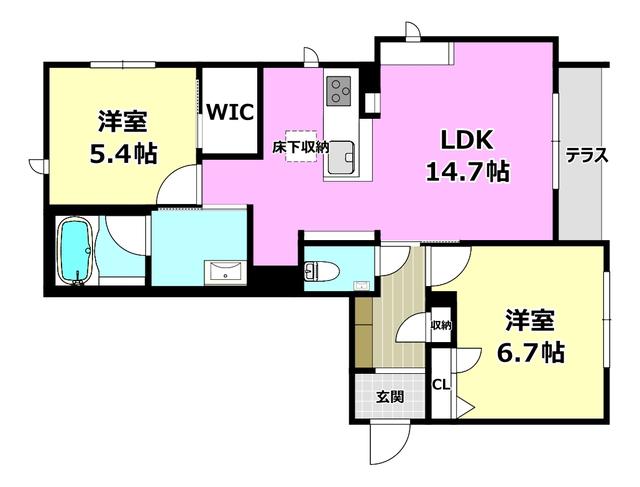 パラッツォ グロリオーサIII(2LDK/1階)の間取り写真