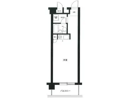 天王町ハイタウン(ワンルーム/3階)の間取り写真