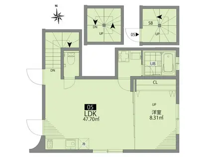 四谷テラス(1LDK/1階)の間取り写真