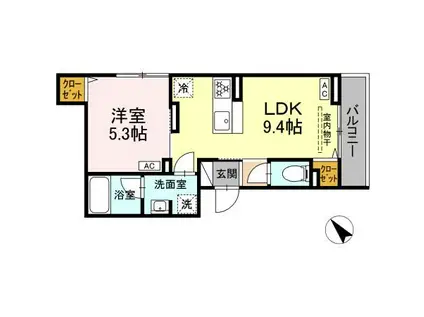 セレスティア堀切II II(1LDK/2階)の間取り写真