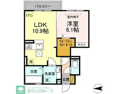 イーストハイツ(1LDK/1階)の間取り写真