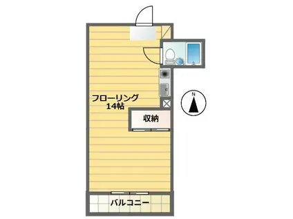 パラッツォ・エム(ワンルーム/2階)の間取り写真